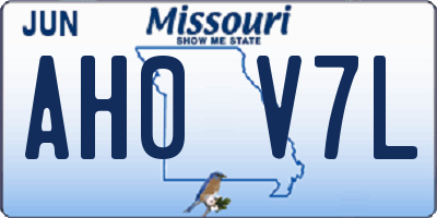 MO license plate AH0V7L