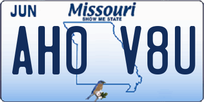 MO license plate AH0V8U