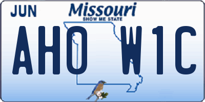 MO license plate AH0W1C