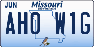MO license plate AH0W1G