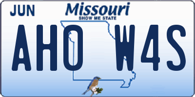MO license plate AH0W4S