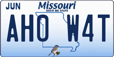 MO license plate AH0W4T