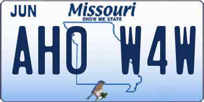MO license plate AH0W4W
