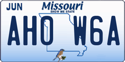 MO license plate AH0W6A