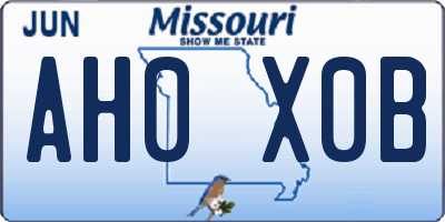 MO license plate AH0X0B