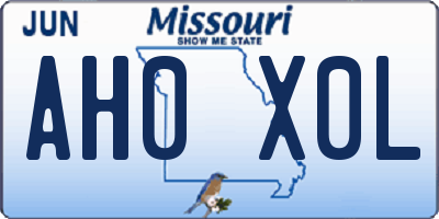 MO license plate AH0X0L