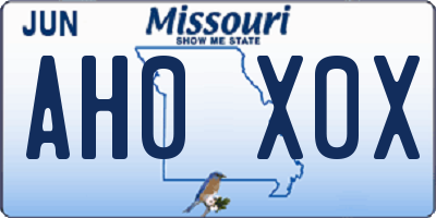 MO license plate AH0X0X
