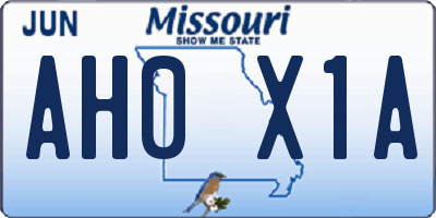 MO license plate AH0X1A