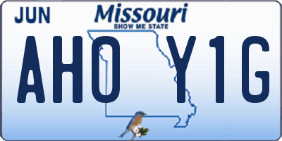 MO license plate AH0Y1G