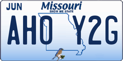 MO license plate AH0Y2G