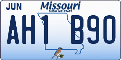 MO license plate AH1B9O