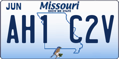 MO license plate AH1C2V