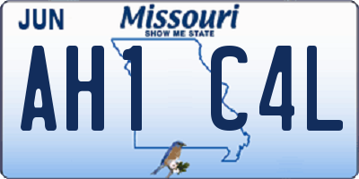 MO license plate AH1C4L