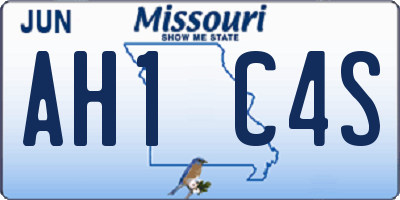 MO license plate AH1C4S