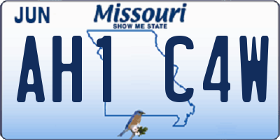 MO license plate AH1C4W