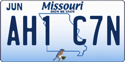 MO license plate AH1C7N