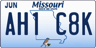 MO license plate AH1C8K