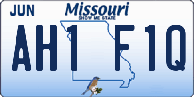 MO license plate AH1F1Q
