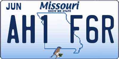 MO license plate AH1F6R
