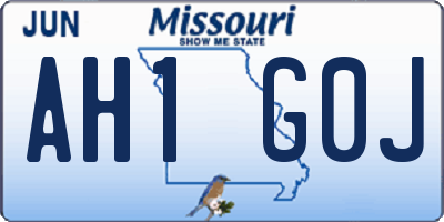 MO license plate AH1G0J