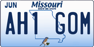 MO license plate AH1G0M