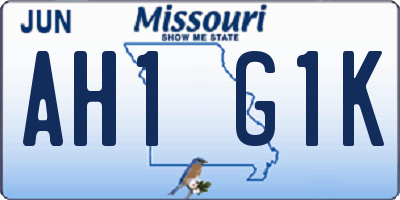 MO license plate AH1G1K