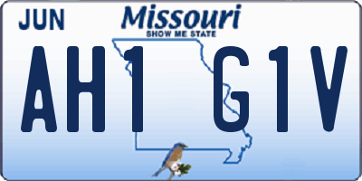 MO license plate AH1G1V