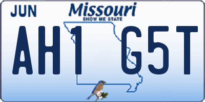 MO license plate AH1G5T