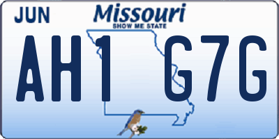 MO license plate AH1G7G