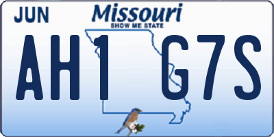 MO license plate AH1G7S