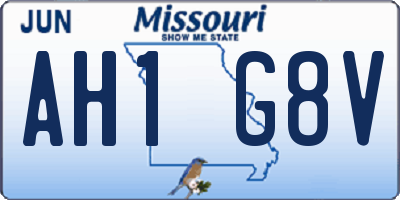 MO license plate AH1G8V