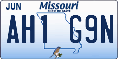 MO license plate AH1G9N