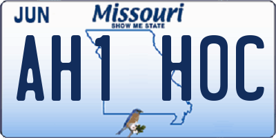 MO license plate AH1H0C