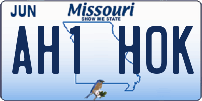 MO license plate AH1H0K