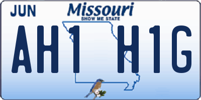 MO license plate AH1H1G