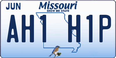 MO license plate AH1H1P