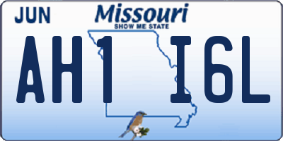 MO license plate AH1I6L