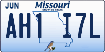 MO license plate AH1I7L