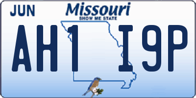 MO license plate AH1I9P