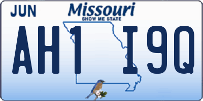 MO license plate AH1I9Q