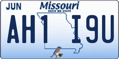 MO license plate AH1I9U