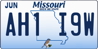 MO license plate AH1I9W