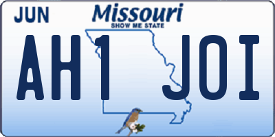 MO license plate AH1J0I