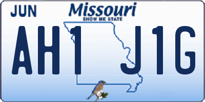 MO license plate AH1J1G