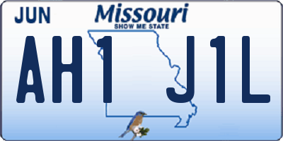 MO license plate AH1J1L