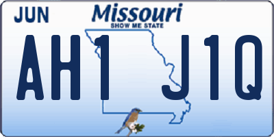 MO license plate AH1J1Q