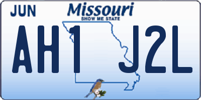 MO license plate AH1J2L