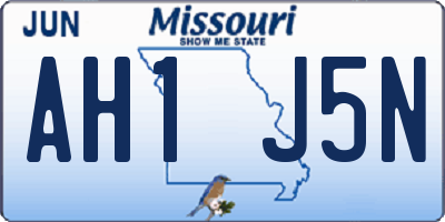 MO license plate AH1J5N