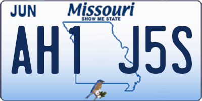 MO license plate AH1J5S