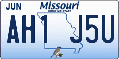 MO license plate AH1J5U